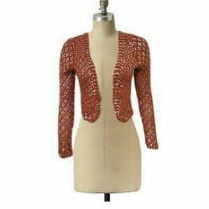 Anthropologie HWR Open Knit Cardigan - Rust